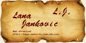 Lana Janković vizit kartica